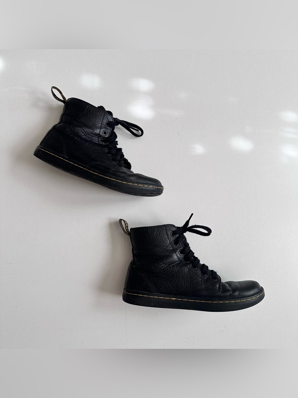 Dr Martens Leyton Black Combat Boots Size 6